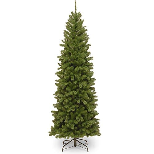 Image of National Tree Company Artificial Slim Christmas Tree, Green, North Valley Spruce, Includes Stand, 6 Feet