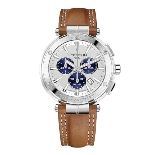 Image of Michel Herbelin 37688-42GON Men's Newport Chronograph Brown Strap Wristwatch