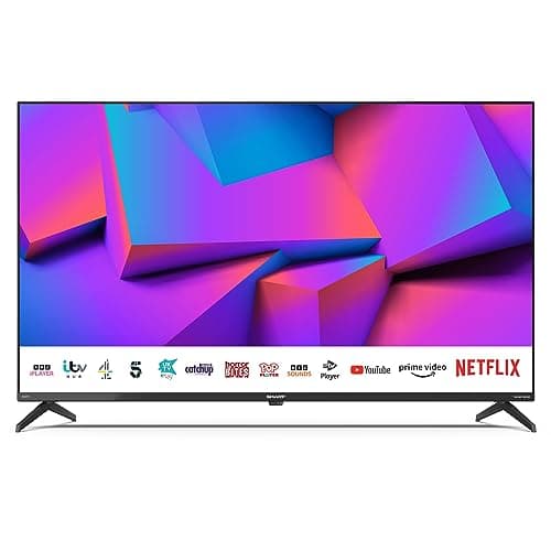 Image of SHARP 43FK2K 43-Inch 4K Ultra HD Smart LED TV with HDR, Freeview Play, HARMAN/KARDON® Sound System, Aquos Net+, Pre-Installed Apps, SD Card Reader, 4x HDMI & 2x USB - Black