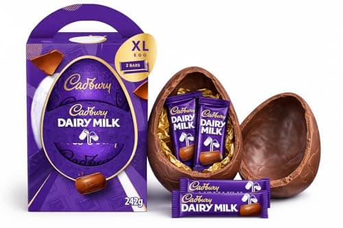 Image of Cadbury Dairy Milk Chocolate Extra Large Easter Egg With 2 Classic Dairy Milk Bar Perfect For Easter Egg Hunt Great Gift For Kids & Adults