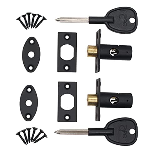 Image of Window Security Mortice Rack Bolts | Pack of 2 Bolts with 2 Star Keys | Black