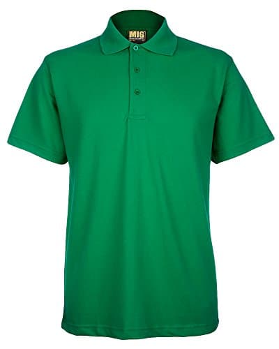 Image of Mens Active Pique Polo T Shirts Sizes XS to 4XL in 8 Colours by MIG - Work Casual Sports Leisure (XL - Extra Large, Kelly Green)