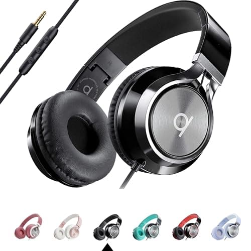 Image of Artix® CL750 Premium Wired On Ear Headphones with Microphone, Comfortable Noise Isolating Design, 3.5mm Aux Headphone for Laptop, PC, Mobile, Tablet, Adults, Men, Women, Boys and Girls – Black