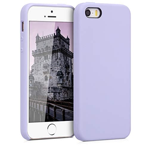 Image of kwmobile Case for Apple iPhone SE (1.Gen 2016) / iPhone 5 / iPhone 5S Case - Soft Cover - Shockproof Silicone - Wireless Charging Light Lavender