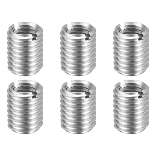 Image of sourcing map 6pcs Thread Repair Inserts M10 x 1.5 Male to M8 x 1.25 Female Thread 12mm Long Stainless Steel Reducing Nuts Metric Self Tapping Sleeves Threaded Reducer Industrial Fasteners