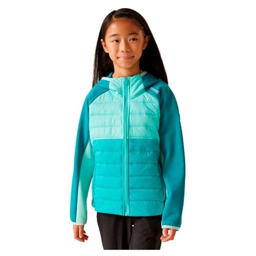 Image of Regatta Kids' Kielder IX Hybrid Jacket with Extol Stretch panel inserts & synthetic Warmloft down-touch insulation, perfect for hiking, walking & outdoor activities