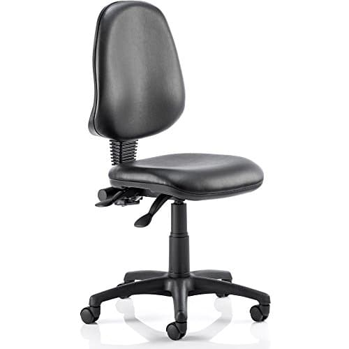 Image of Dynamic Eclipse II Lever Task Operator Vinyl Chair without Arms - Black
