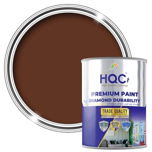 Image of HQC Barn Paint - Leaf Brown - 5 Litre Quick-Drying Outdoor Furniture & Garden Fence Wood Paint