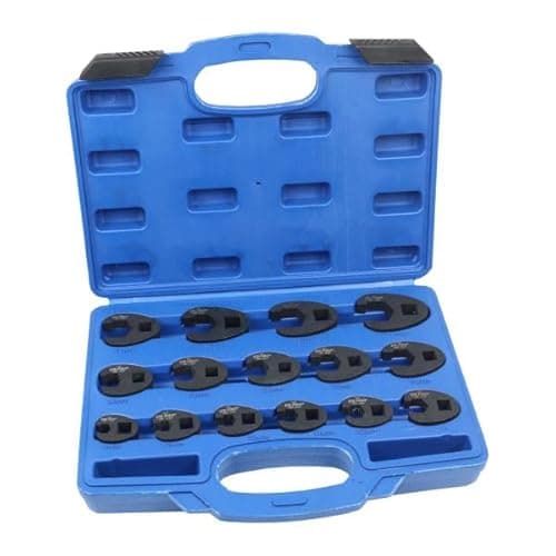 Image of US PRO 15PC Crow Foot Spanner Set 8mm-24mm Heavy Duty Open End Wrench 7594