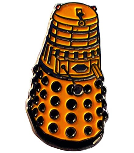 Image of Metal Enamel Pin Badge Doctor Dr. Who Dalek Yellow