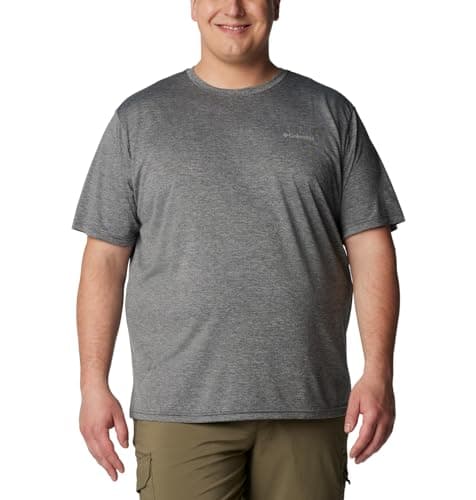 Image of Columbia Men's Hike Crewneck Short Sleeve T-Shirt Black Heather