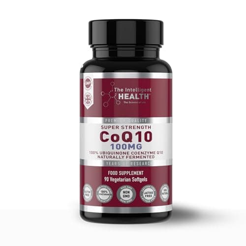 Image of The Intelligent Health CoQ10 Supplement, Fermented Coenzyme Q10 Ubiquinone for Women & Men, Easy to Swallow 100mg 90 Vegetarian Softgels