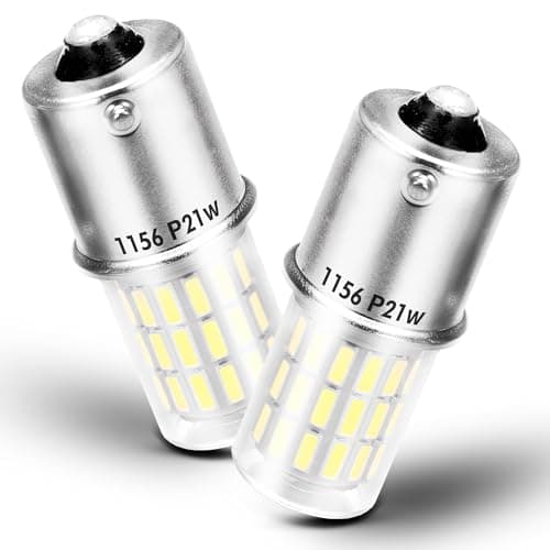 Image of BA15S P21W 1156 LED Bulb 2W, 250LM, Single Contact Bayonet Car LED Bulbs, 6500K White, 12-24V AC/DC, Used for Car Backup Reverse Lights, RV Trailer Camper Boat Yard Light Turn Signal Tail Lights 2PCS
