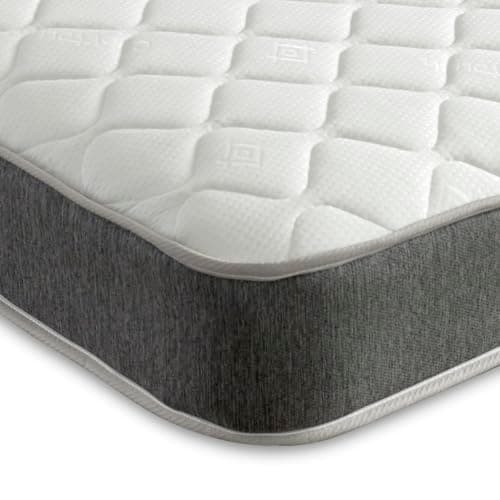 Image of eXtreme comfort ltd Grey Cooltouch Essentials 4ft6 Double Mattress (135 x 190cm) 18cm Deep Bonnell Open Coil Spring with Foam Comfort Layer - Soft Comfort. UK Made, Rolled & Boxed