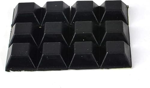 Image of Black Rubber Feet (12Pack) Self Stick Bumper Pads - Adhesive Tall Square Bumpers for Electronics, Appliances, Furniture