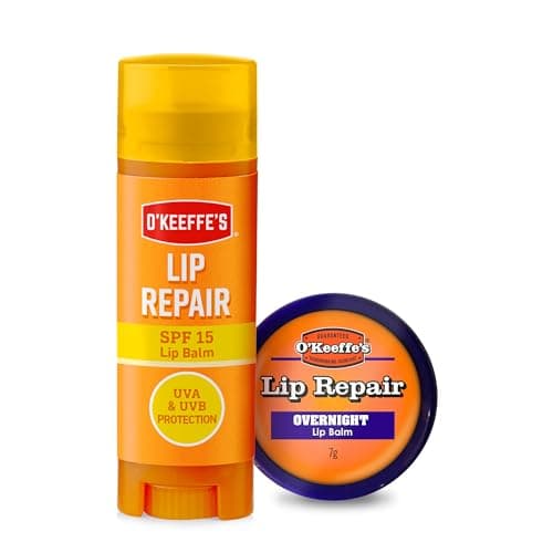 Image of O'Keeffe's Lip Repair SPF15 Lip Balm 4.2g & Lip Repair Overnight 7g (Twin Pack)
