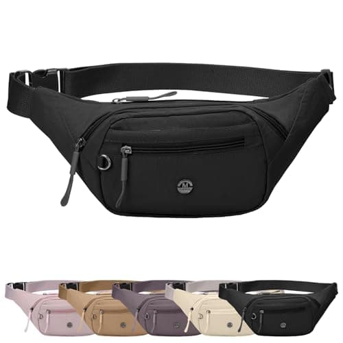 Image of Women Bumbags Fanny Pack for Ladies Fashion Bum Bag Men Lightweight Adjustable Travel Waist Pack for Walking Hiking Running Jogging (Black)