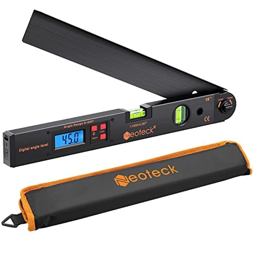 Image of Neoteck Aluminum Digital Angle Finder Protractor 225° 16 inch Backlit LCD Digital with Horizontal and Vertical Bubble - Black