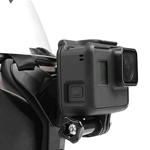 Image of EMNIMQ Motorcycle Helmet Strap Full Face Front Chin Mount for GoPro Hero/Yi/DJI Sports Action Camera (Black)