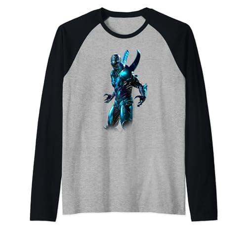 Image of Injustice 2: Every Battle Defines You Blue Beetle Raglan Baseball Tee