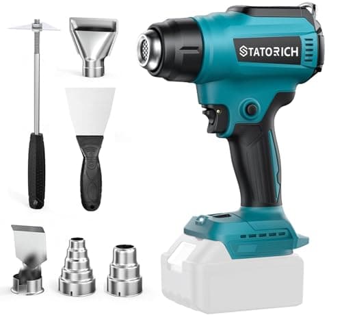 Image of Cordless Heat Gun Compatible with Makita 18V Battery: LCD Lights - Up to 550°C Portable Battery Powered Hot Air Gun for Shrink Tubing Crafts Vinyl Wrap (No Battery)