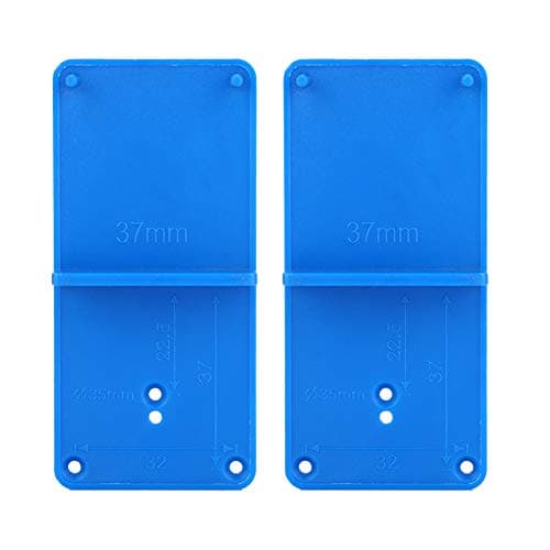 Image of Kreg Concealed Hinge Jig Hinge Mounting Template Blue Plastic 2Pcs Hinge Hole Opener Template Drilling Guide Locator For Door Cabinet Assemble