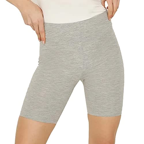 Image of Missloved Ladies Womens Cycling Dancing Gym 1/2 Leggings Active Casual Shorts (Marl Grey, 8-10)
