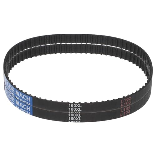 Image of sourcing map 2pcs 160XL 037 Timing Belt 80 Teeth Rubber Geared Cogged Belt, 0.37" Width, 0.20" Pitch Mechanical Replacement Belts