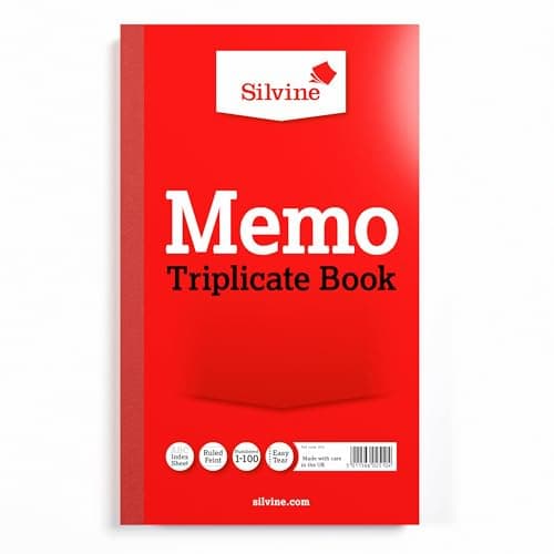 Image of Silvine Triplicate Memo Book - Numbered 1-100 with Index Sheet (210 x 127mm)