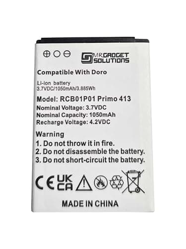 Image of Mr.Gadget's Solutions Battery 1050mAh compatible with [Doro] Primo 406, Primo 413, Primo 414 replaces RCB01P01, compatible with RCB413, compatible with RCBNTC01