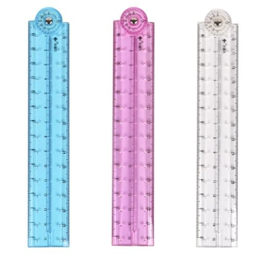 Image of 3PCS Clear Folding Ruler 30cm Flexible Foldable Rulers 15cm Transparent Straight Ruler Shatterproof Plastic Geometric Rulers for School Kids Office