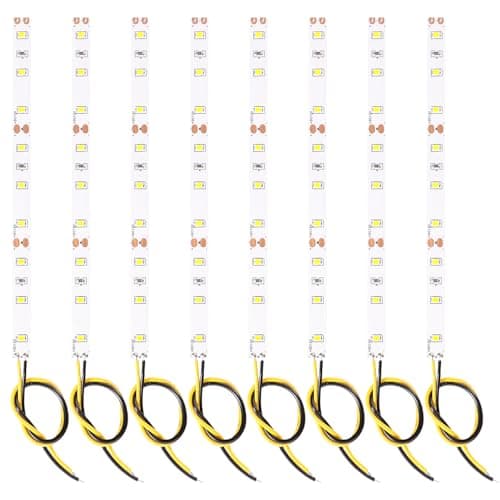 Image of Lyeteung 8 PCS 150mm 12V - 18V Pre Wired Strip, 2835 SMD LED Model Railway LED Lighting, Yellow
