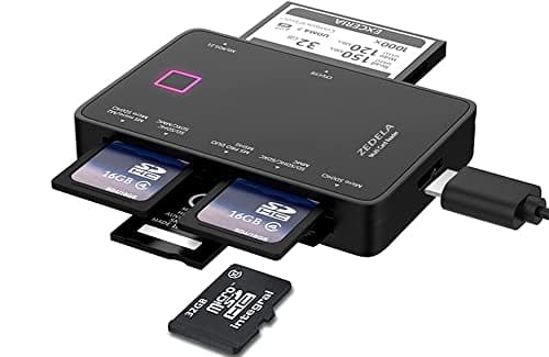 Image of 7 in1 USB 3.0 multi Card Reader | Super speed external SD Card Reader| Read 5 Cards Simultaneously | CF Memory Card Adapter for XD,UHS-I CFI,CFII,SDXC,SDHC,Micro SD,Micro SDXC,Micro SDHC,MMC,MS etc.