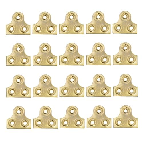Image of ZhuPu 20 Pcs Mirror Plates, Brass Picture Hanging Plates, Picture Brackets Frame Fixings for Mirror Glass Frame Hanging Fixing Plate