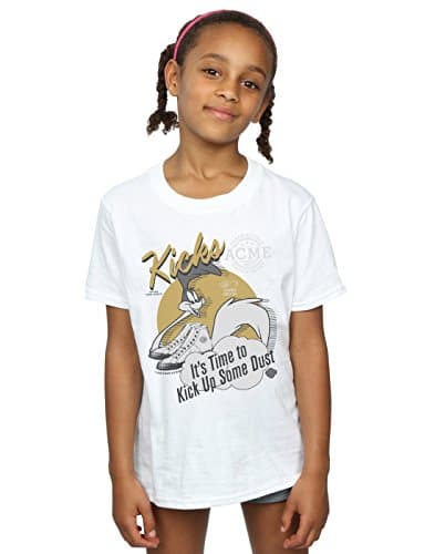 Image of LOONEY TUNES Girls Road Runner Kicks T-Shirt 5-6 Years White