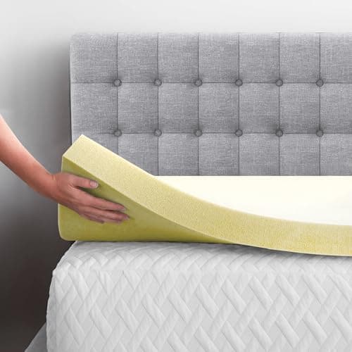 Image of Memory Foam Mattress Topper to Fit UK Standard Single, 4ft, Double, King Size Bed In 1", 2" Thicknesses Soft & Comfy Mattress Topper (1" Double, 190 x 137 x 2.50cm)