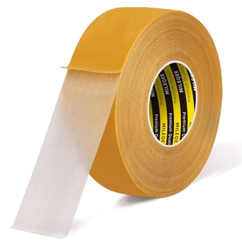 Image of MILEQEE 1 Roll Double Sided Tape Heavy Duty, 50mm×50m, Universal High Tack Strong Wall Adhesive with Fiberglass Mesh, Super Sticky Resistente Clear Tape, Easy Use Transparent Tape…