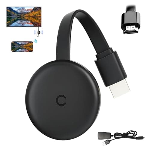 Image of Chromecast, HD Wireless Display Adapter, Chromecast Device for TV 4K, Plug and Play, 2.4/5G Dual Band WiFi Dongle for TV Support Airplay/DLNA/Miracast for Android/Windows/iOS/Mac OS