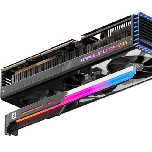 Image of upHere GL7 GPU Support Bracket, Sturdy Alloy GPU Sag Bracket with 5V ARGB Sync, Adjustable Graphics Card Support for Universal Video Cards, Slide Rail Design, Black ARGB