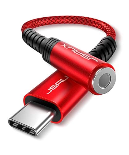Image of JSAUX USB C to 3.5mm Headphone Jack Adapter, Type C to 3.5mm Aux Compatible with iPhone 17 Pro Max/Air，16/15 Pro Max/16 Plus/,Galaxy S24 S23 S22 S21 S20, Pixel 9 Pro/9/8 Pro/8/7 Pro/7-Red