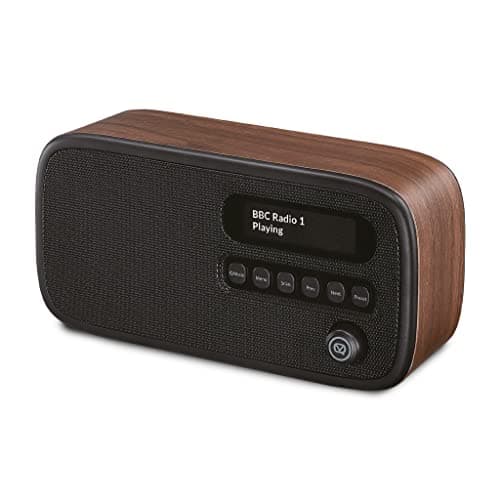 Image of VQ Dexter Portable DAB Radio with Bluetooth - Built-in Rechargeable Battery Powered Radio - Digital DAB Radios Alarm Clock with Dual Alarms & Sleep Timer - DAB+ Radios Mains Powered - Walnut