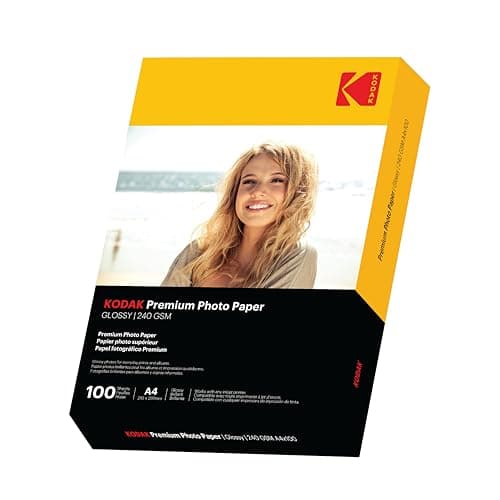 Image of KODAK Photo Paper A4 (Super Glossy 240gsm - 100 Sheets) Premium Photographic Paper, Universally Compatible with All Inkjet Printers, Perfect Printing for HP, Epson, Canon (Size 210 x 297mm)