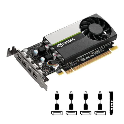 Image of PNY Nvidia Quadro T1000 4GB GDDR6 Single-Slot Low Profile Graphics Card - 896 CUDA Cores, 128bit, 160GB/s, 4 x Mini DisplayPort 1.4, 50W Power Consumption, PCI Express 3.0 x16