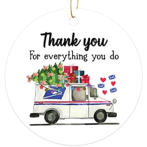 Image of Mail Carrier Ornament Gift for Postal Worker Ornament - Christmas Hanging Oranment - Xmas Tree Hanging Decoration - Fun 2023 Christmas Ornament - 3'' Round PVC Ornament - Printed in USA AAO249