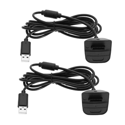 Image of Create idea 2Pcs USB Charging Cable Replacement Compatible with Xbox 360/360 Slim Controller Charger Cable Accessories Black