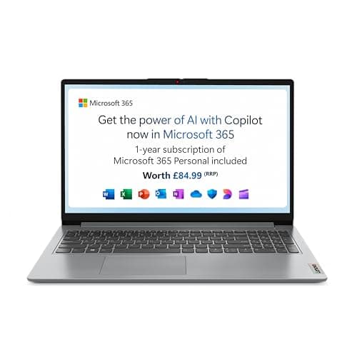 Image of Lenovo IdeaPad 1 | 15 inch Full HD Laptop | Intel Pentium Silver N6000 | 4GB RAM | 128GB eMMC | Windows 11 Home in S Mode | Cloud Grey | Microsoft 365 Personal