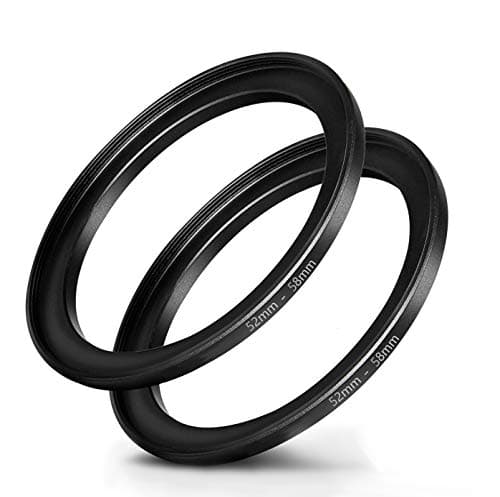 Image of 52mm-58mm Step Up Ring [52mm Lens to 58mm Filter], FANZR Camera Lens Filter Adapter Ring Lens, Premium Aluminum (2 Pack)