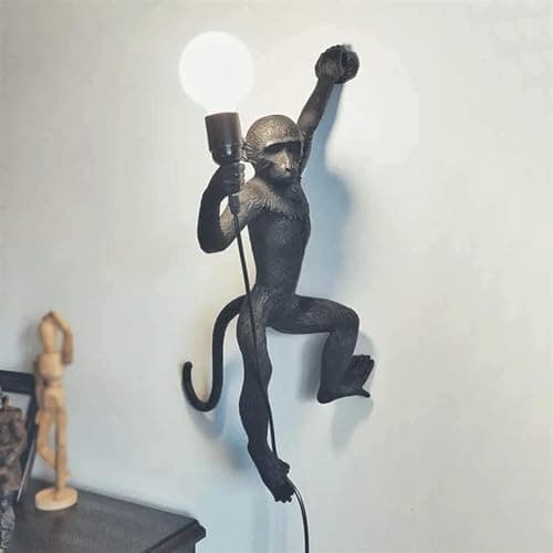 Image of Monkey Lamp Wall Light - Modern Resin Art Decor for Living Room and Corridor - Creative Industrial Design for Unique Home Lighting