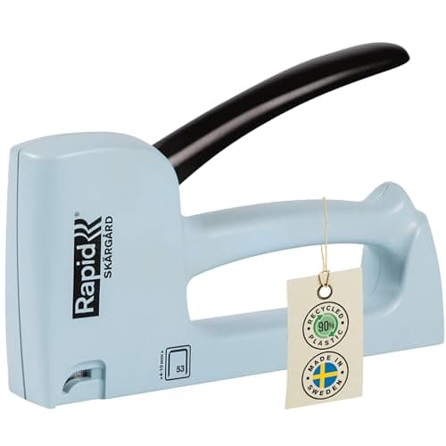 Image of Rapid R53 Staple Gun Skärgård Blue - Casing Crafted With 90% Recycled Plastics, Made in Sweden, Upholstery Staple Gun With All-steel Wear Parts Inside, For No.53 Staples 4-10mm