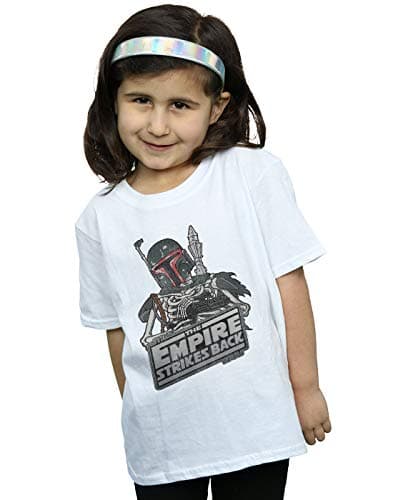Image of Star Wars Girls Boba Fett Skeleton T-Shirt White 5-6 Years